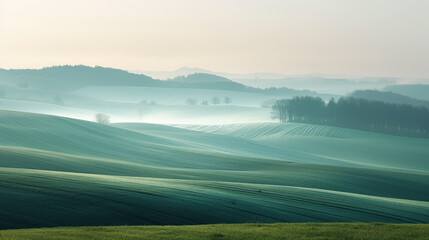 Poster - Calm and peaceful Saxony countryside landscape. Background image. Created with Generative AI technology.