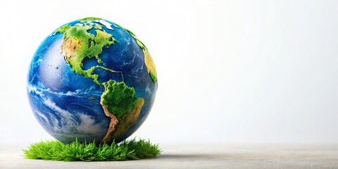 Earth day concept on white background, World environment day. 