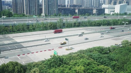 Wall Mural - view of busy traffic on city road