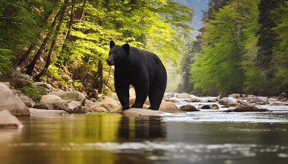 Canvas Print - bear in the river