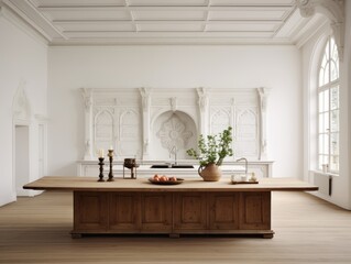 Wall Mural - Contemporary Nostalgia Classical Details in a Modern White Kitchen.jpeg