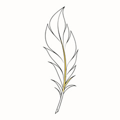 Continuous one line art Bird feather (1)