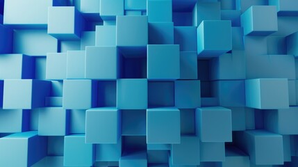 Wall Mural - Abstract background with blue blocks on gradient, blue color background