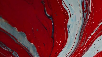 Wall Mural - Marbling effect with shades of royal red swirling elegantly, reminiscent of luxurious marble patterns, 4K Ultra HD Wallpaper animation video