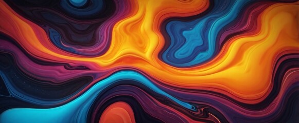 Canvas Print - abstract colorfull fluid or liquid background