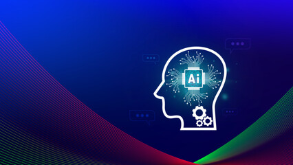 Fototapete - ai tech, virtual graphic global internet connect with ai, artificial intelligence, using command pro