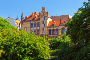 Wall Mural - Facade of an old colorful house in the center of Poznan