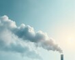 © CHONCHANOK PHOTO - Smoke billowing from industrial chimneys showing air pollution, climate change, industrial impact, environmental damage, greenhouse gases, global warming