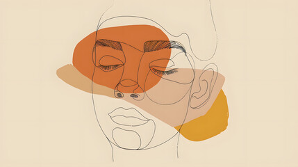 Poster -  human face and abstract 