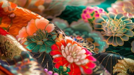 Poster - The traditional Japanese kimono, with intricate patterns and vibrant colors, epitomizes timeless elegance.