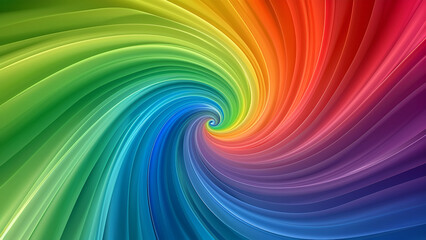 A vibrant abstract image with a swirling rainbow pattern. The bright colors and dynamic design create a lively and cheerful visual, ideal for backgrounds, wallpapers, and creative projects.