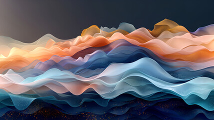 Wall Mural - Abstract background with wavy layers of gradient color