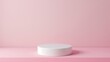 © Imaginary Capture - A white pedestal is placed on a pink background. Product presentation background