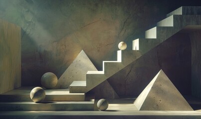 Wall Mural - Abstract background with geometric composition