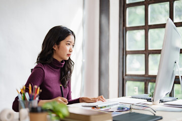 Fototapete - Startup Architect creative designer working with new project ideas color palette at office..