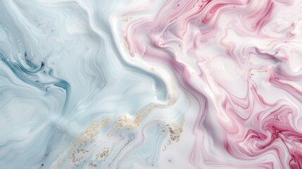 Wall Mural - A painting of a blue and pink swirl with gold accents