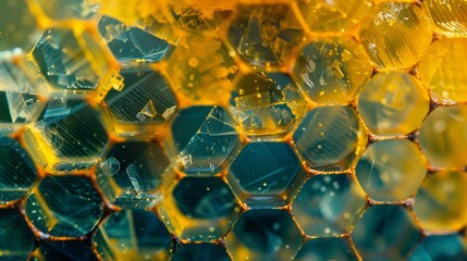 Poster - Geometric patterns in nature, like honeycombs and crystals, reveal intricate, organized structures.