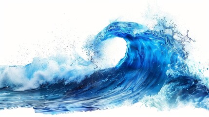 Wall Mural - Sea ocean wave water isolated on white background design element wallpaper background