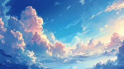 Wall Mural - sky with clouds and space for text