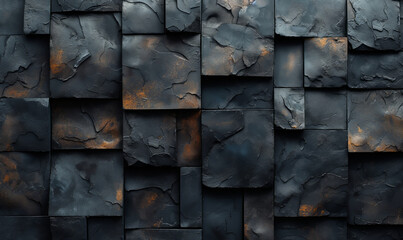 Wall Mural - close-up of a dark stone wall.