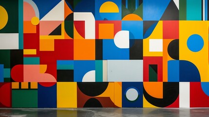 Poster - modem geometric designs blend bold shapes and vibrant colors for visually dynamic compositions.