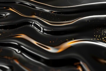 Wall Mural - Abstract black and gold liquid texture