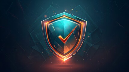 Poster - Shield with check mark illustration. Beautiful shield concept