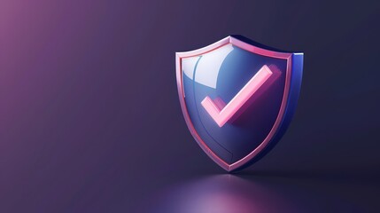 Poster - Shield with check mark illustration. Beautiful shield concept