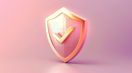 Poster - Shield with check mark illustration. Beautiful shield concept