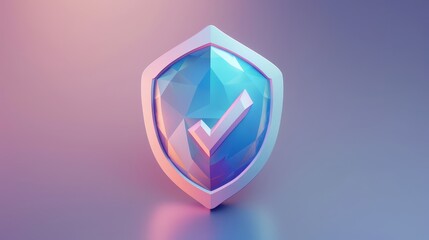 Poster - Shield with check mark illustration. Beautiful shield concept
