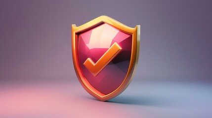 Poster - Shield with check mark illustration. Beautiful shield concept