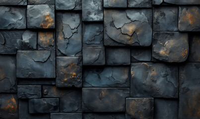 Wall Mural - close-up of a dark stone wall.