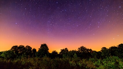 Wall Mural - Night sky stars galaxy sunset