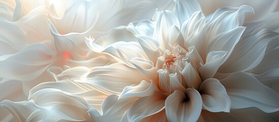 Poster - Close Up of a Pale Pink Dahlia Flower