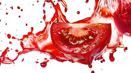 Poster - Fresh tomato covered with red sauce or blood-like substance