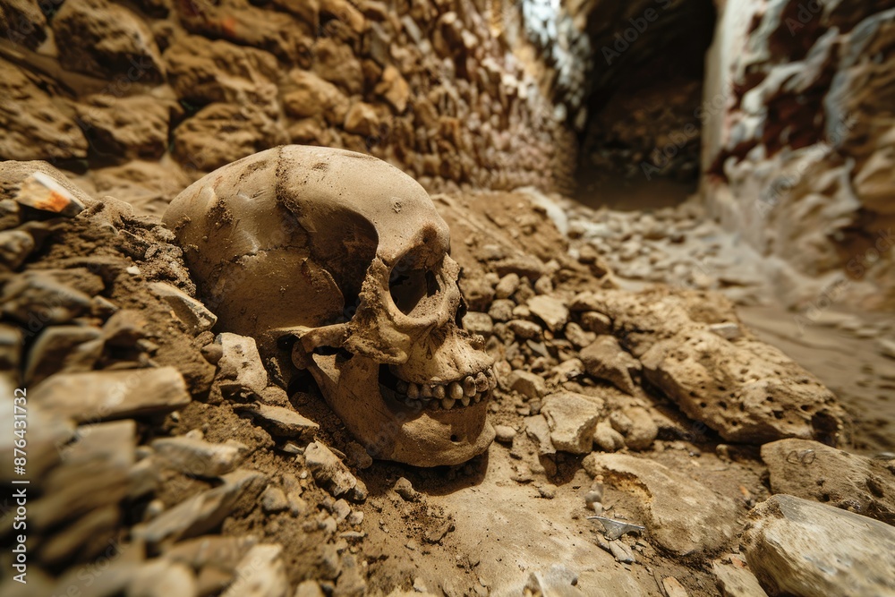 Ancient Human Skull Discovered in Archaeological Dig - A human skull ...
