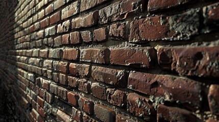Poster - A clock set into a brick wall with a simple face and no hands