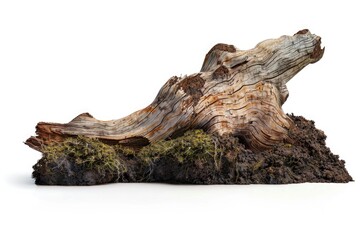 Poster - A piece of weathered wood covered in lush green moss, perfect for use in environmental or nature-themed designs