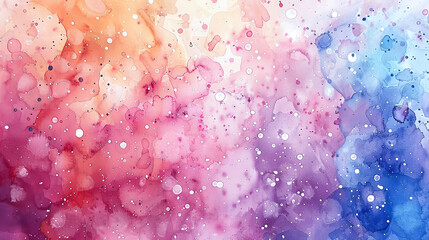 Wall Mural - Abstract Watercolor Background with Pink, Purple, Blue, and White Paint Splatter Texture, Colorful Creative Liquid Art Painting, Pastel Tie Dye Wash Background, Modern Fluid Art for Wall D�cor