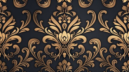 Poster - a beautiful invitation card with an elegant damask pattern, perfect for any formal occasion.