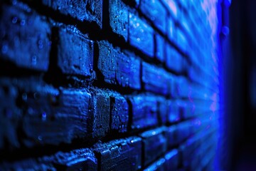 Poster - A close-up of a brick wall with water droplets forming on its surface