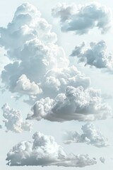 Poster - A collection of white clouds floating in the blue sky