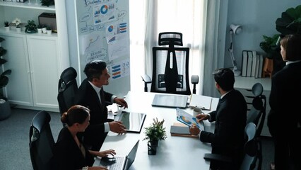 Poster - top view of smart diverse marketing team prepare for business meeting. professional businesspeople p