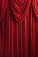 Poster - A bright red curtain against a pure white background, ideal for adding color and contrast to your designs