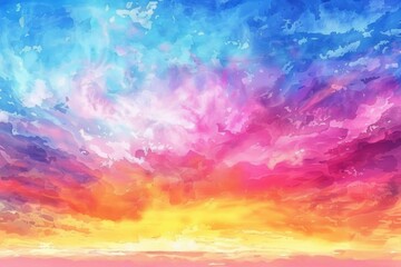 Poster - A vibrant and dynamic depiction of a cloudy sky with a range of colors and cloud formations