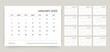 © maradaisy - Calendar for 2025 year. Planner template. Week starts Sunday. Monthly calender organizer. Desk schedule grid with 12 month. Corporate yearly diary layout. Horizontal simple agenda. Vector illustration
