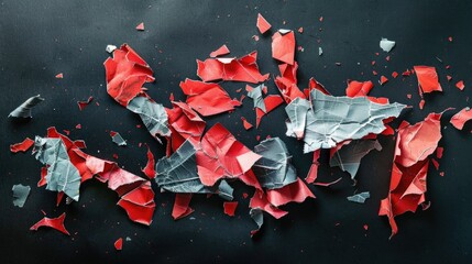 Poster - A fragment of a paper with rough edges, suitable for use in illustrations or designs where a paper tear effect is needed