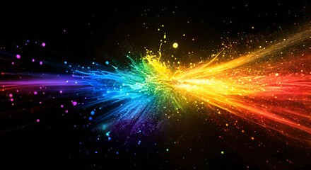 Poster - A flash of bright hues captured in slow motion. Slow motion animation.