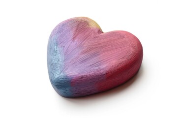 Aufkleber - A colorful painted heart on a white background, simple and elegant design for various uses