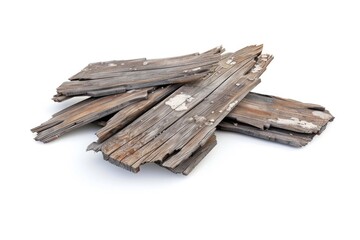 Poster - A stack of wooden planks or logs placed on a clean white surface, possibly for storage or display